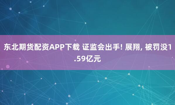 东北期货配资APP下载 证监会出手! 展翔, 被罚没1.59亿元