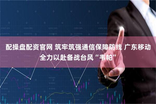 配操盘配资官网 筑牢筑强通信保障防线 广东移动全力以赴备战台风“韦帕”