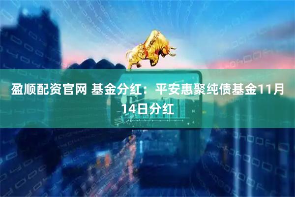 盈顺配资官网 基金分红：平安惠聚纯债基金11月14日分红