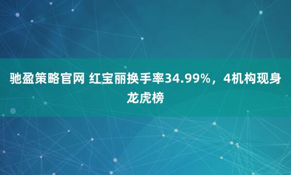驰盈策略官网 红宝丽换手率34.99%，4机构现身龙虎榜